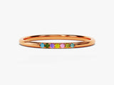 Rose gold ring with colorful gemstones, fine jewelry