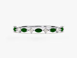 Emerald and diamond eternity ring, fine jewelry, gemstone ring