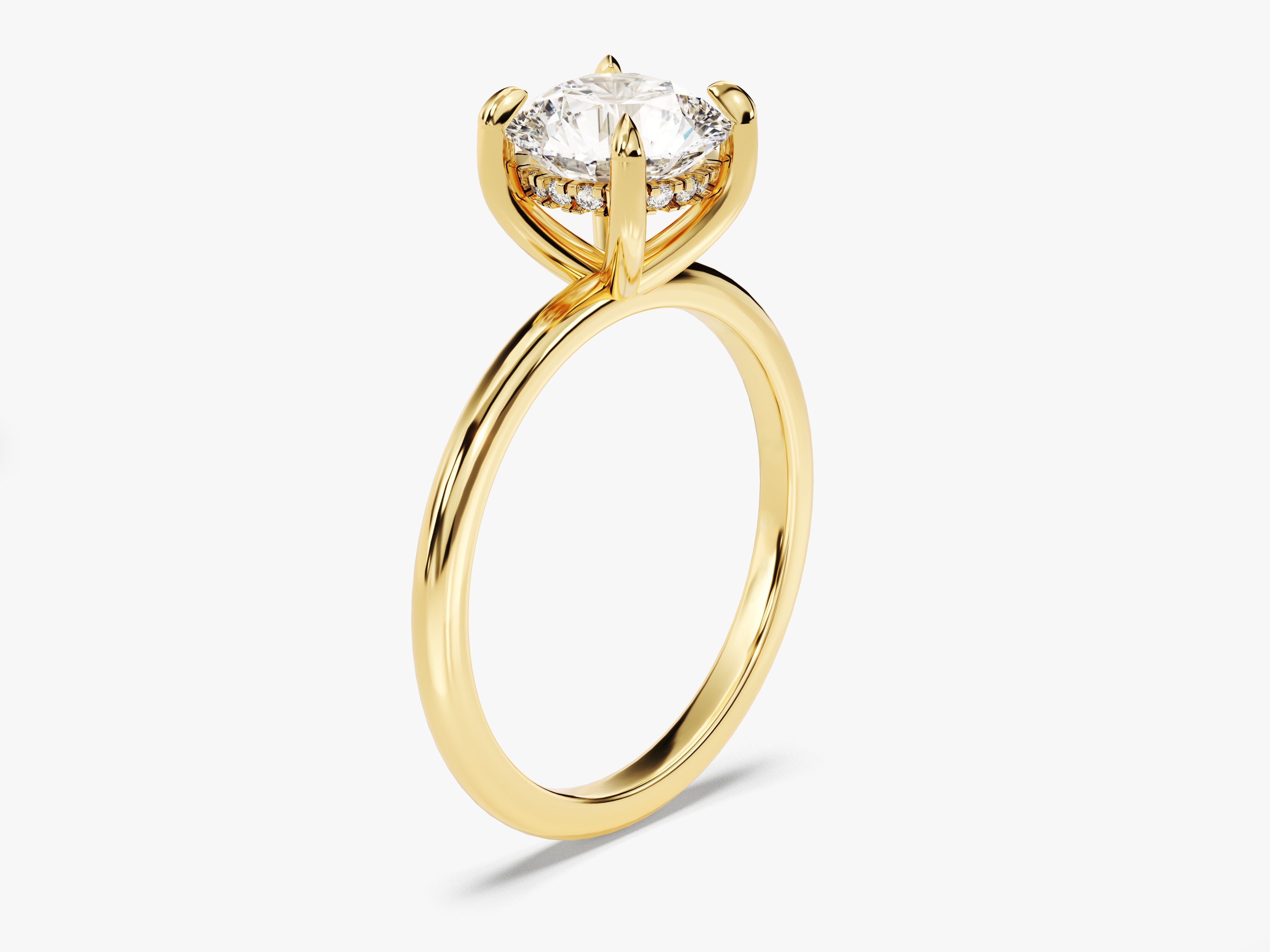 GİZLİ HALO YUVARLAK KESİM YÜZÜK