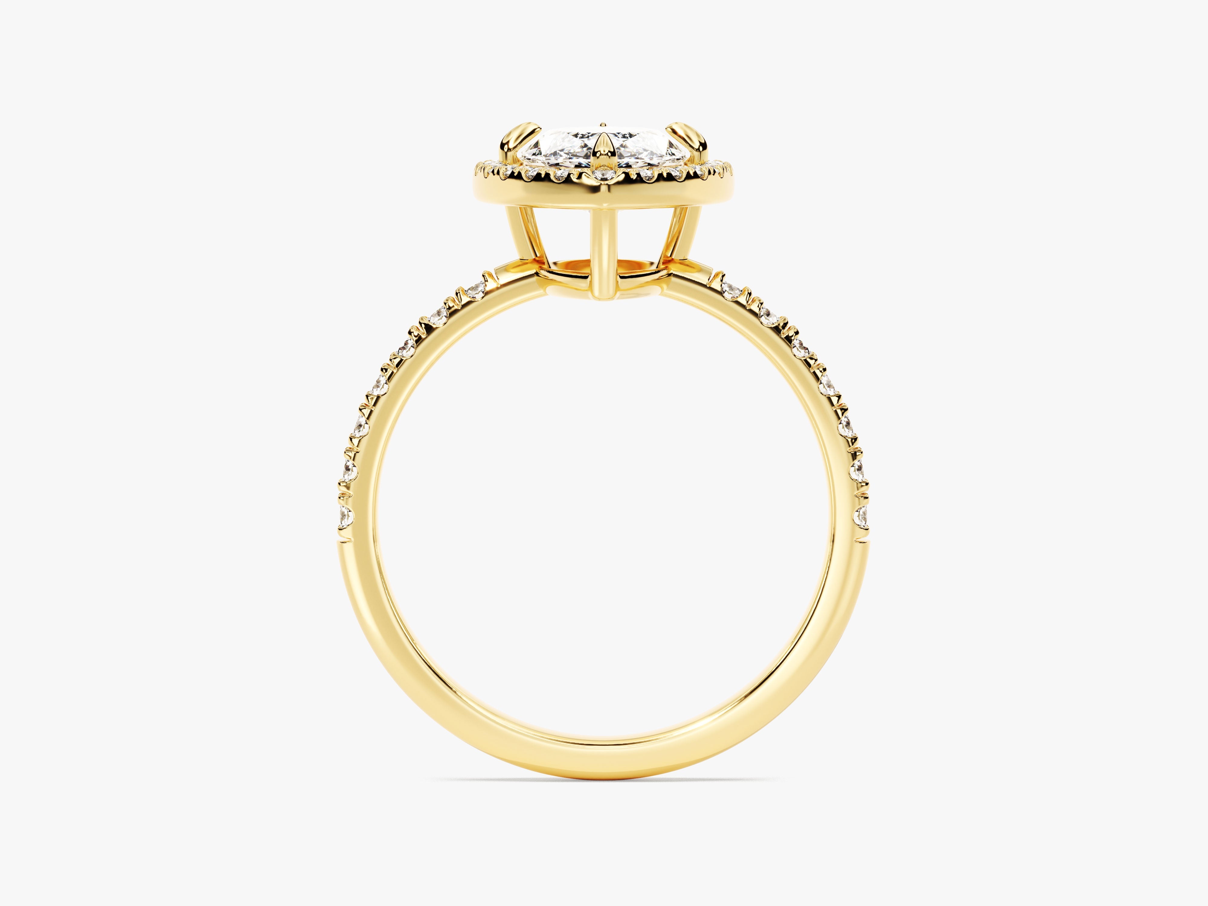 YAN TAŞLI MARKİZ KESİM HALO YÜZÜK