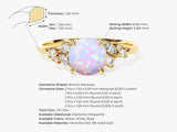 Gold ring with opal and diamond accents, jewelry details