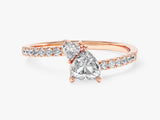 Double Heart Promise Ring with Sidestones