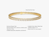 Gold pear moissanite tennis bracelet with box clasp